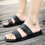 Summer Men's Leather Sandals Slippers Flat Comfort Shoes