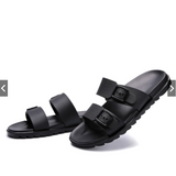 Summer Men's Leather Sandals Slippers Flat Comfort Shoes